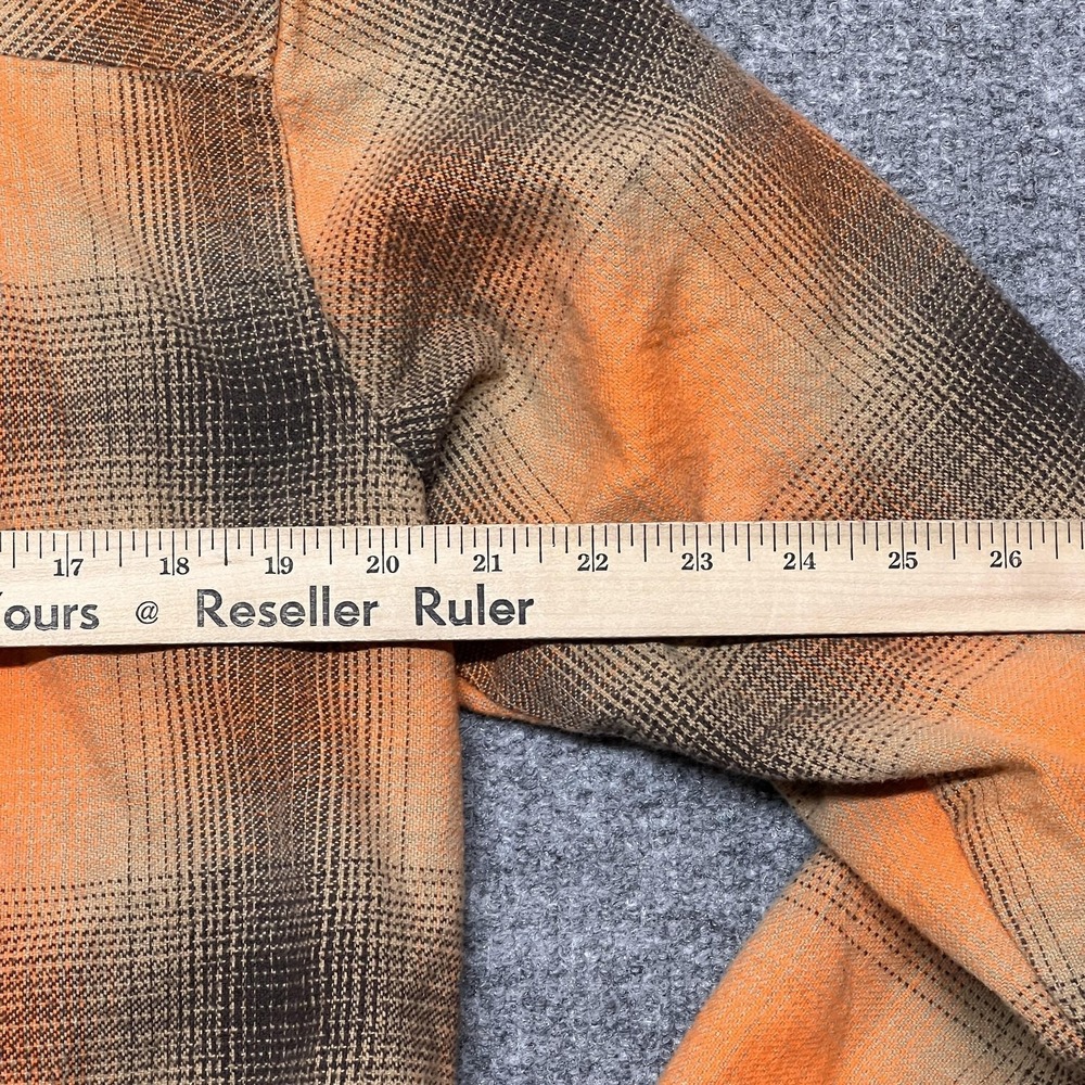 Columbia PHG Shirt Mens Medium Orange Plaid Flannel Button Long Sleeve Outdoor - Picture 10 of 11